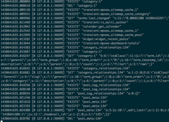 redis and wordpress - cli monitor